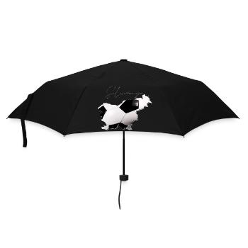 Slowenien Landkarte umrahmt echten Fußball SI - Regenschirm (klein) - Schwarz - Vorne