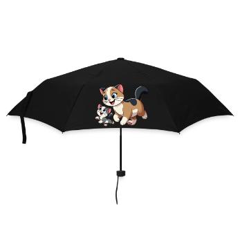 English Shorthair mother and child - Umbrella (small) - black - Front