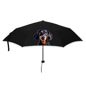 Dachshund dog pet charm intelligence loyalty snout - Regenschirm (klein) - Schwarz - Vorne