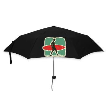 Retro Surfer - Leave the golden days of surfing - Umbrella (small) - black - Front