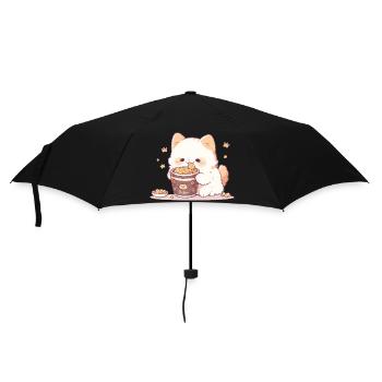 Spaghetti-Katzen - Katze hat Spaß mit der Vergangenheit - Regenschirm (klein) - Schwarz - Vorne