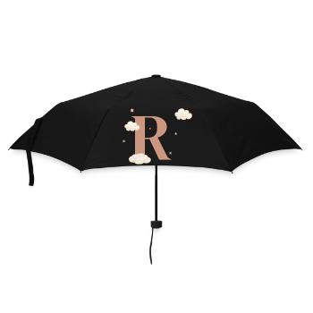 Lettre r nuages étoiles - Parapluie standard - noir - Devant
