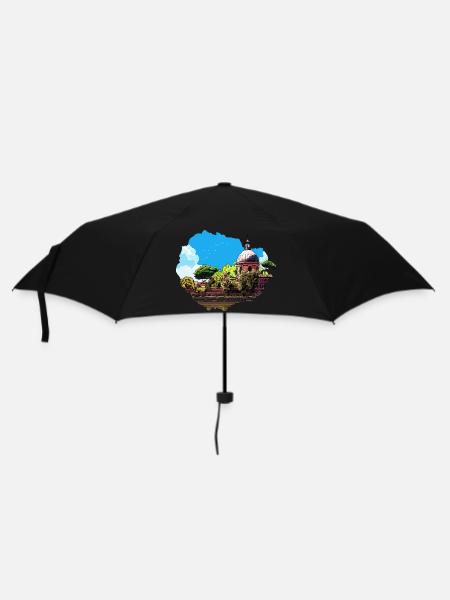 Italienische Kuppel – Architektur & Azurblauer Himmel - Regenschirm (klein) - Schwarz