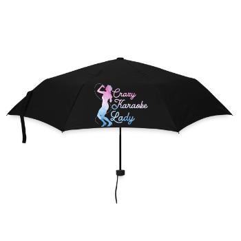 Crazy Karaoke Lady Singer Singing - Umbrella (small) - black - Front