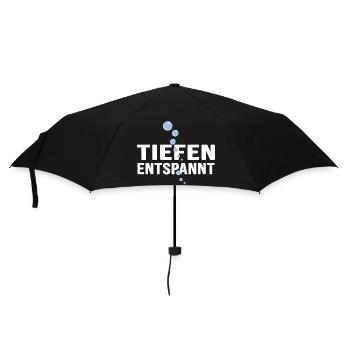 Taucher tauchen tiefenentspannt apnoe Tauchschule - Regenschirm (klein) - Schwarz - Vorne