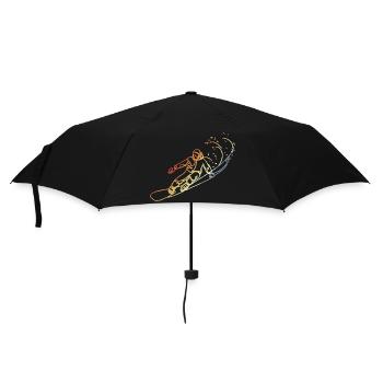 Snowboarder Vintage Look - Regenschirm (klein) - Schwarz - Vorne