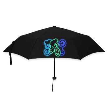 MTB mountain bike downhill silhouette mountain bike - Umbrella (small) - black - Front