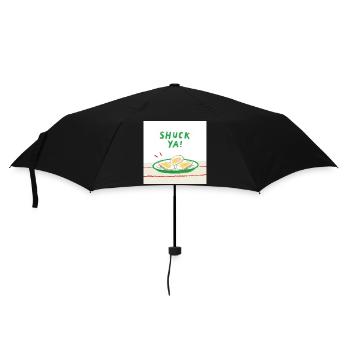 Funny oyster design - Umbrella (small) - black - Front
