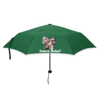 Elegante metallic Satin Schleife - Regenschirm (klein) - Flaschengrün - Vorne