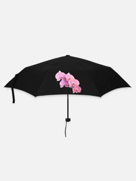 Rosa Orchidee Isolierte Clipart - Regenschirm (klein) - Schwarz