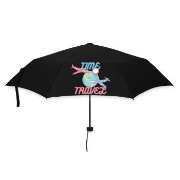 Time to Travel - Regenschirm (klein) - Schwarz - Vorne