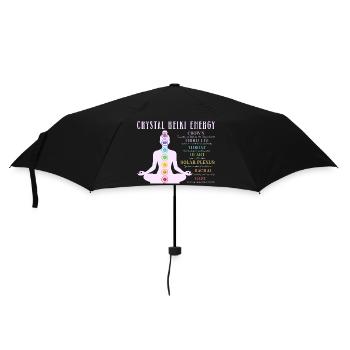 Cristal Reiki Chakra Énergie Reiki Yoga - Parapluie standard - noir - Devant