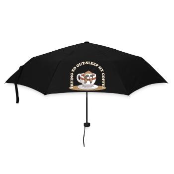 Trying to Out-Sleep My Coffee – Faultier Kaffee - Regenschirm (klein) - Schwarz - Vorne