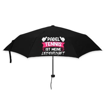 Padelspiel PADEL TENNIS IST MEINE LEIDENSCHAFT - Regenschirm (klein) - Schwarz - Vorne