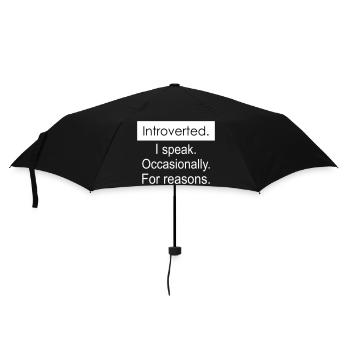 Introvertiert. Ich spreche gelegentlich aus bestimmten Gründen. - Regenschirm (klein) - Schwarz - Vorne