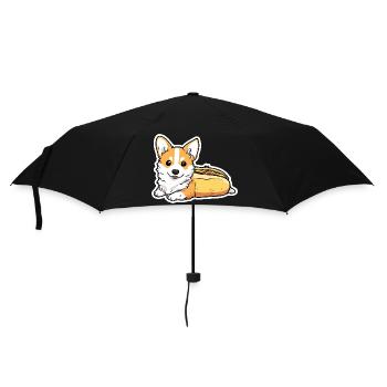 Collant en forme de pain pour hot-dogs Corgi mignon - Parapluie standard - noir - Devant