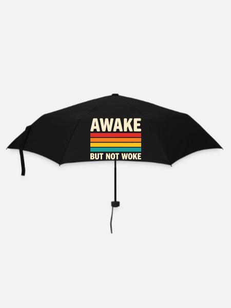 Design rétro de coucher de soleil Awake But Not Woke - Parapluie standard - noir