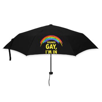 Un proverbe arc-en-ciel sonne gay Je suis partant - Parapluie standard - noir - Devant