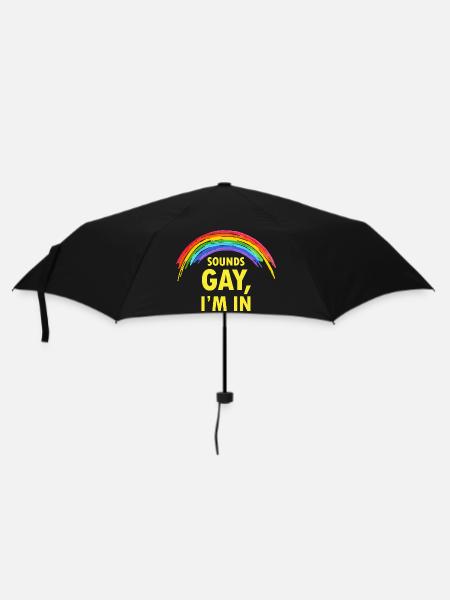Rainbow Saying Sounds Gay I'm In - Umbrella (small) - black