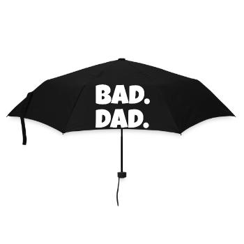 Bad Dad. – Lustiger Vater Spruch (Minimal) - Regenschirm (klein) - Schwarz - Vorne