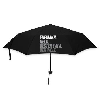 Ehemann Bester Papa Vatertag lustig - Regenschirm (klein) - Schwarz - Vorne