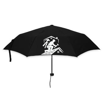 Roofer silhouette on the roof - Umbrella (small) - black - Front