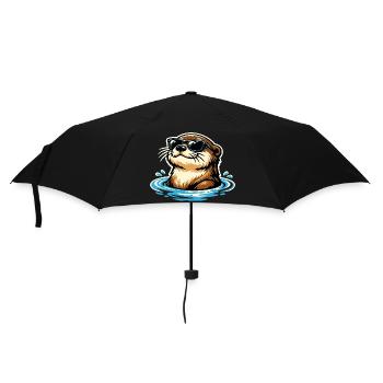 Otter Funny Animal Portrait Wild Animal Cool - Umbrella (small) - black - Front