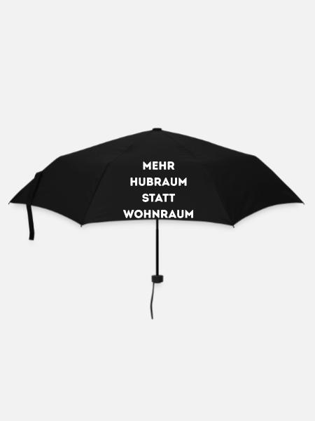 Mehr Hubraum statt Wohnraum – Lustiger Auto Spruch - Regenschirm (klein) - Schwarz