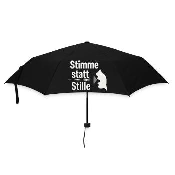 Stimme statt Stille Meinungsfreiheit Spruch - Regenschirm (klein) - Schwarz - Vorne