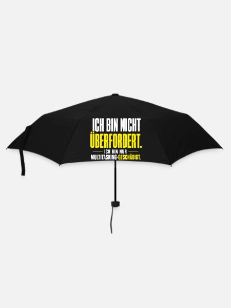 Nicht überfordert, nur Multitasking-geschädigt - Regenschirm (klein) - Schwarz