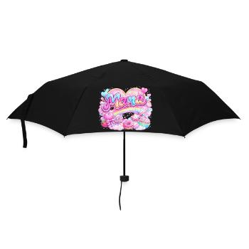 Mama Candy and Rainbow | Mom Gift - Umbrella (small) - black - Front