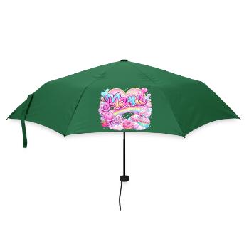 Mama Bonbons et Arc-en-Ciel | Cadeau Maman - Parapluie standard - vert bouteille - Devant