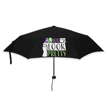 You Look Pretty Funny Complement Self Love Logo - Umbrella (small) - black - Front