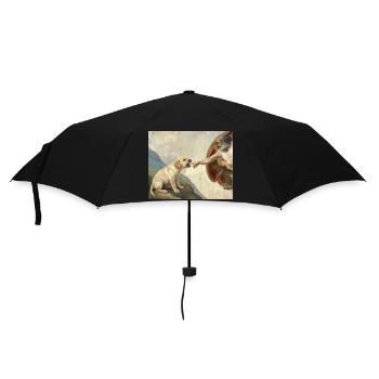Dog God Hand Labrador Dogs meme - Umbrella (small) - black - Front