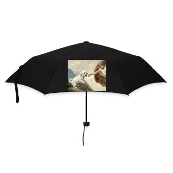Dog God Hand Maltese Dogs meme - Umbrella (small) - black - Front