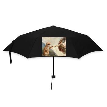 Chat gifle la main de Dieu Mème des chats drôles - Parapluie standard - noir - Devant