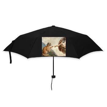 Chat gifle la main de Dieu Mème des chats drôles - Parapluie standard - noir - Devant