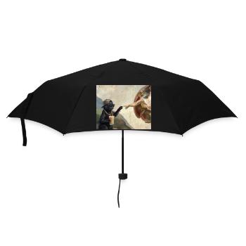 Chat gifle la main de Dieu Mème des chats drôles - Parapluie standard - noir - Devant