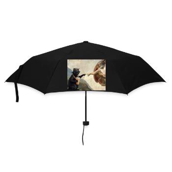 Chat gifle la main de Dieu Mème des chats drôles - Parapluie standard - noir - Devant