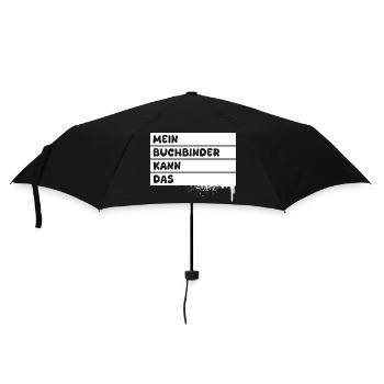 Geschenk für Buchbinder - Regenschirm (klein) - Schwarz - Vorne