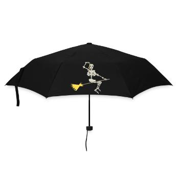 Skeletthühner mit einem Besen - Regenschirm (klein) - Schwarz - Vorne