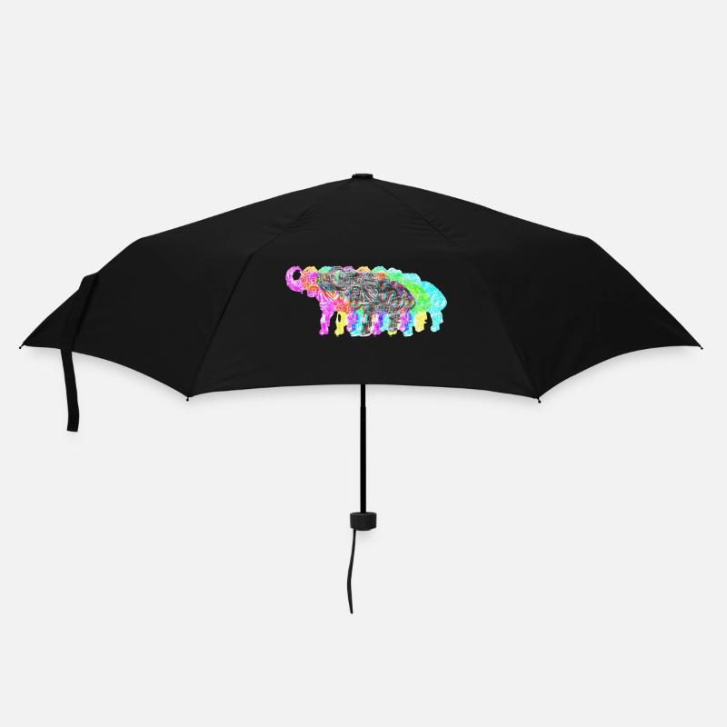 Edelfant Elefant PopArt - Regenschirm (klein) - Schwarz