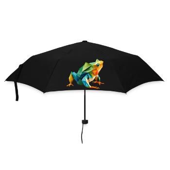 Origami Geometrie Frosch bunt modern arty - Regenschirm (klein) - Schwarz - Vorne