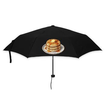 Pancakes américaines brodées – (Imprimé) - Parapluie standard - noir - Devant
