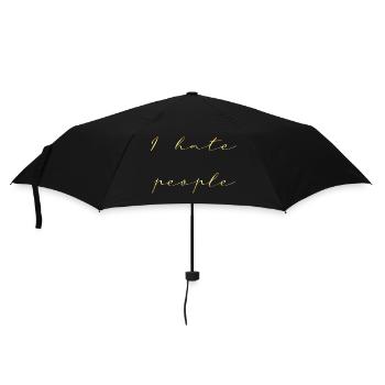 i hate people gold writing - Umbrella (small) - black - Front
