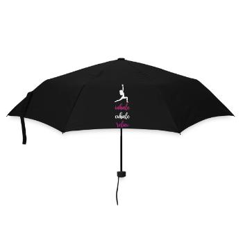 Yoga - Einatmen. Ausatmen. Entspannen. - Regenschirm (klein) - Schwarz - Vorne