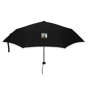 Modern house with lake in the background - Umbrella (small) - black - Front