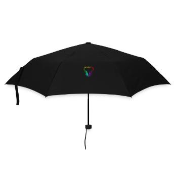 Regenbogenspritzer Elefantenkopf - Regenschirm (klein) - Schwarz - Vorne