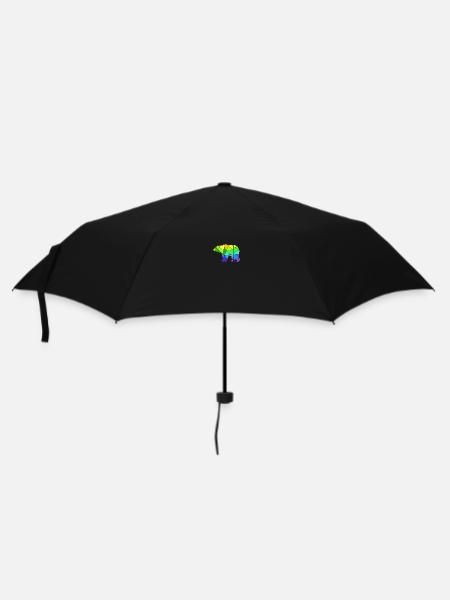 Bear Colorful Geometric Figures - Umbrella (small) - black