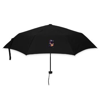 Rabe Krähe Comic Cool Sommer - Regenschirm (klein) - Schwarz - Vorne